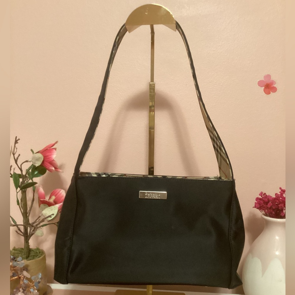 Burberrys Blue Label Black Nylon Shoulder Bag